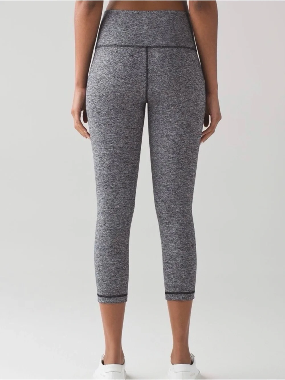 Lululemon Wunder Under Crop High Rise 21” ~ 8 ~ Heathered Black